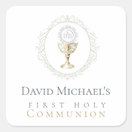 First Holy Communion Vierkante Sticker