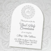 First Holy Communion white grey shadow text Kaart