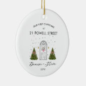 First Home Address Christmas Keepsake Keramisch Ornament (Rechts)