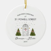 First Home Address Christmas Keepsake Keramisch Ornament (Voorkant)