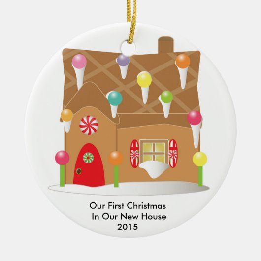 First Home Gingerbrood House Ornament (Voorkant)