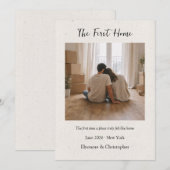 First Home Personalized Housewarming Keepsake Card (Voorkant / Achterkant)