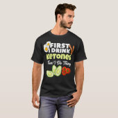 First I Drink Ketones  Ketogenic Keto diet Fitness T-shirt (Voorkant volledig)