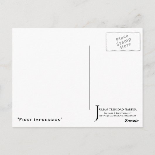 "First Impression" JTG Art Briefkaart (Achterkant)