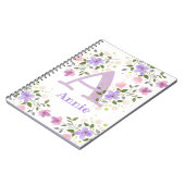 First Initiaal Plus Name Annie met Flowers Notitieboek (Linkerzijde)