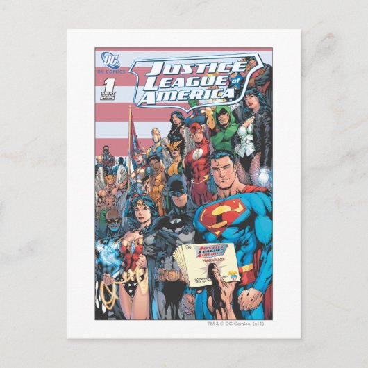 First Issue Justice League of America Briefkaart (Voorkant)