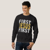 First Jesus First Faith Christ Faith Religion Jesu Trui (Voorkant volledig)