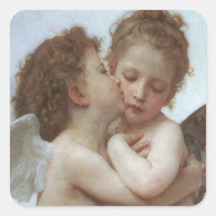 First Kiss - Beauful Angel Painting Vierkante Sticker