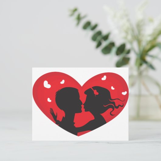 First Kiss Briefkaart (Staand voorkant)