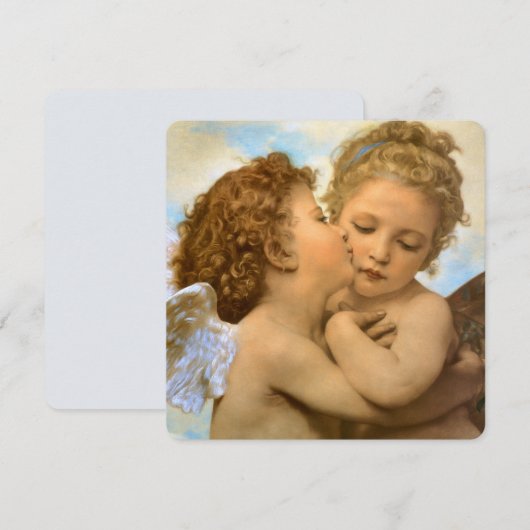 First Kiss (engeldetail) van Bouguereau (Voorkant / Achterkant)