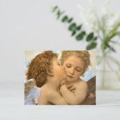 First Kiss (engeldetail) van Bouguereau Briefkaart (Staand voorkant)