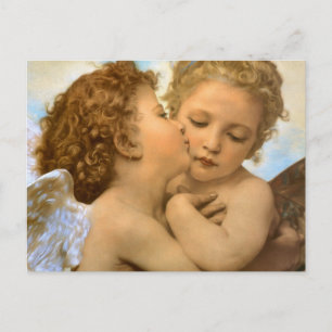First Kiss (engeldetail) van Bouguereau Briefkaart