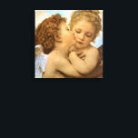 First Kiss (engeldetail) van Bouguereau Canvas Afdruk<br><div class="desc">The First Kiss, angels detail (1890) van Bouguereau. Een Victoriaans mythologie is een mooi kunstschilderij van een religieus portret. Twee engelen, de ene kus de andere op de wang. De juiste titel van het schilderij is L'Amour et Psyché, Enfants, maar de naam van Le Premier Baiser (De eerste kus) was...</div>