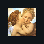 First Kiss (engeldetail) van Bouguereau Canvas Afdruk<br><div class="desc">The First Kiss, angels detail (1890) van Bouguereau. Een Victoriaans mythologie is een mooi kunstschilderij van een religieus portret. Twee engelen, de ene kus de andere op de wang. De juiste titel van het schilderij is L'Amour et Psyché, Enfants, maar de naam van Le Premier Baiser (De eerste kus) was...</div>