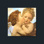 First Kiss (engeldetail) van Bouguereau Canvas Afdruk<br><div class="desc">The First Kiss, angels detail (1890) van Bouguereau. Een Victoriaans mythologie is een mooi kunstschilderij van een religieus portret. Twee engelen, de ene kus de andere op de wang. De juiste titel van het schilderij is L'Amour et Psyché, Enfants, maar de naam van Le Premier Baiser (De eerste kus) was...</div>