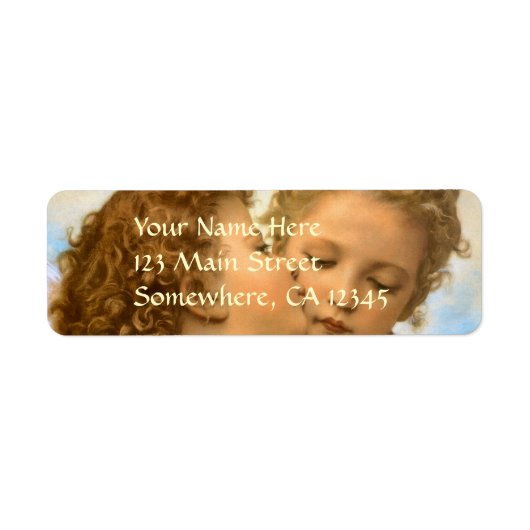 First Kiss (engeldetail) van Bouguereau Etiket (Voorkant)