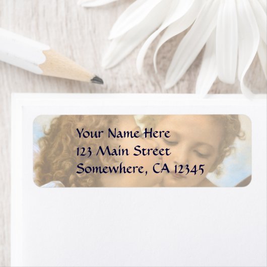 First Kiss (engeldetail) van Bouguereau Etiket (Insitu)