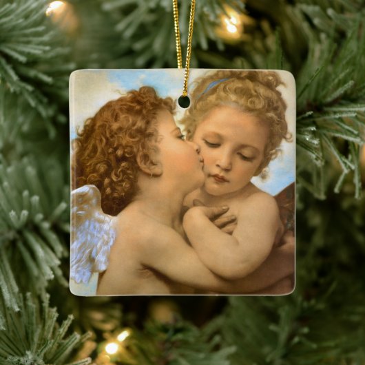 First Kiss (engeldetail) van Bouguereau Keramisch Ornament (Boom)