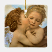 First Kiss (engeldetail) van Bouguereau Keramisch Ornament (Achterkant)