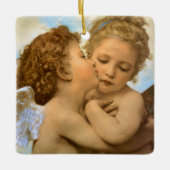 First Kiss (engeldetail) van Bouguereau Keramisch Ornament (Voorkant)