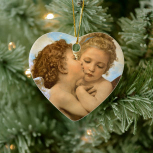 First Kiss (engeldetail) van Bouguereau Keramisch Ornament