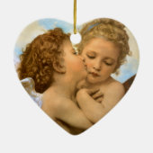 First Kiss (engeldetail) van Bouguereau Keramisch Ornament (Achterkant)