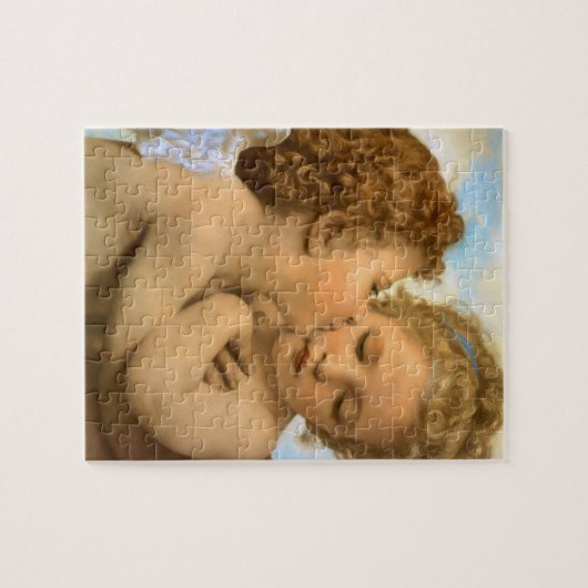 First Kiss (engeldetail) van Bouguereau Legpuzzel (Horizontaal)