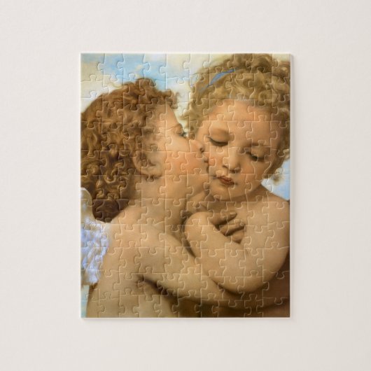 First Kiss (engeldetail) van Bouguereau Legpuzzel (Verticaal)
