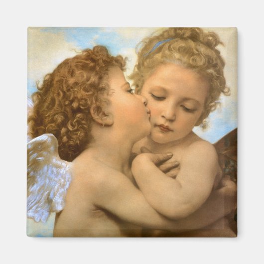 First Kiss (engeldetail) van Bouguereau Magneet (Voorkant)
