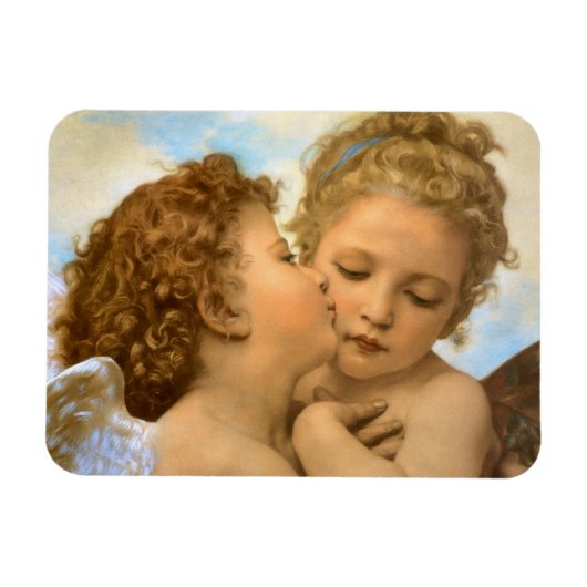 First Kiss (engeldetail) van Bouguereau Magneet (Horizontaal)