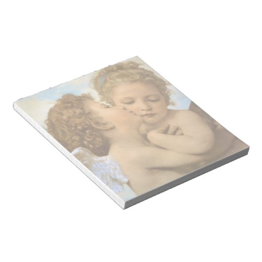 First Kiss (engeldetail) van Bouguereau Notitieblok (Schuin)