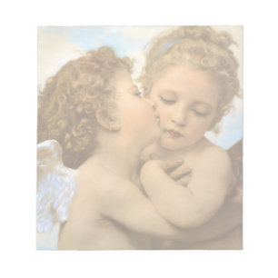 First Kiss (engeldetail) van Bouguereau Notitieblok