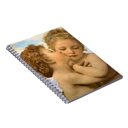 First Kiss (engeldetail) van Bouguereau Notitieboek (Rechterzijde)