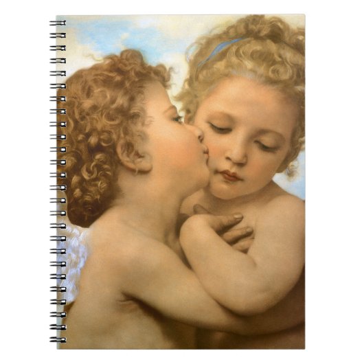First Kiss (engeldetail) van Bouguereau Notitieboek (Voorkant)