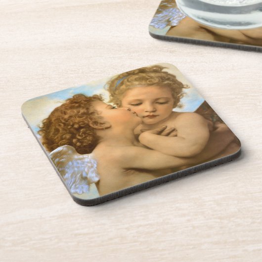 First Kiss (engeldetail) van Bouguereau Onderzetter (Linkerzijde)