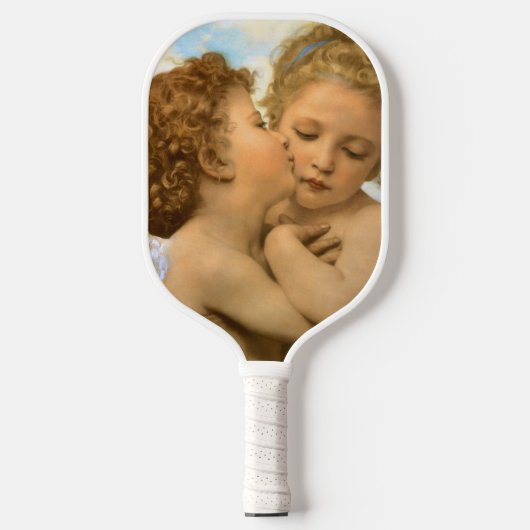 First Kiss (engeldetail) van Bouguereau Pickleball Paddle (Voorkant)