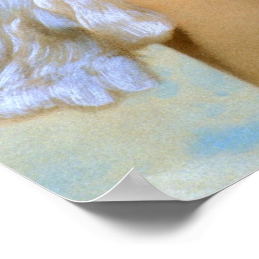 First Kiss (engeldetail) van Bouguereau Poster (Hoek)