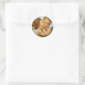 First Kiss (engeldetail) van Bouguereau Ronde Sticker (Tas)