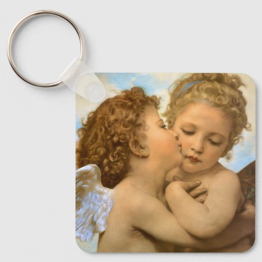 First Kiss (engeldetail) van Bouguereau Sleutelhanger (Voorkant)