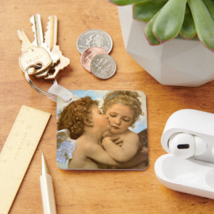 First Kiss (engeldetail) van Bouguereau Sleutelhanger