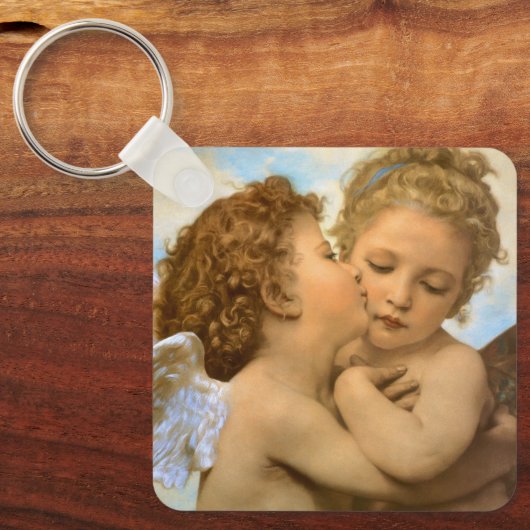 First Kiss (engeldetail) van Bouguereau Sleutelhanger (Voorkant)