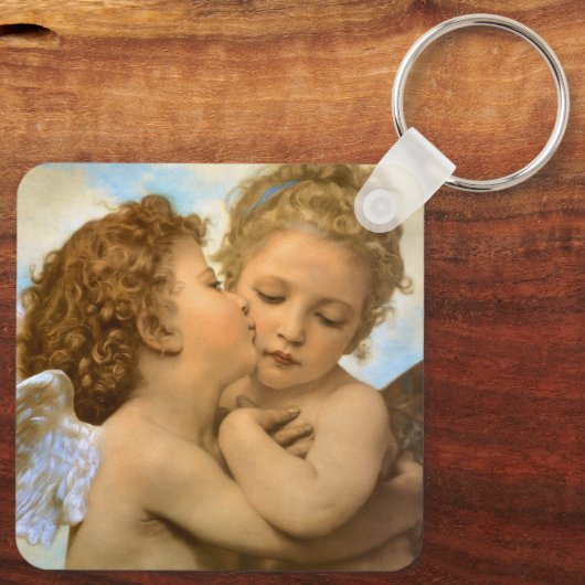 First Kiss (engeldetail) van Bouguereau Sleutelhanger (Achterkant)