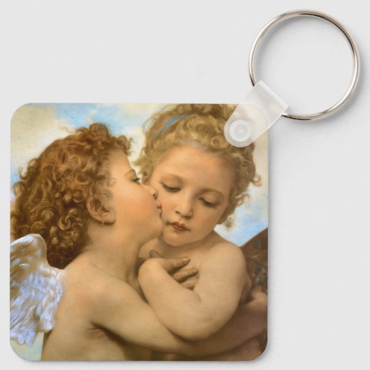 First Kiss (engeldetail) van Bouguereau Sleutelhanger (Achterkant)