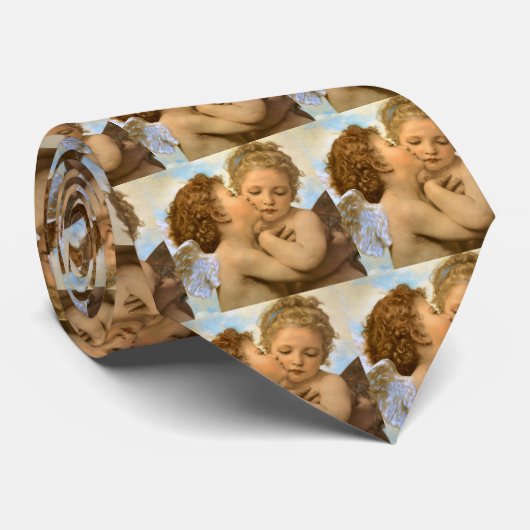 First Kiss (engeldetail) van Bouguereau Stropdas (Opgerold)