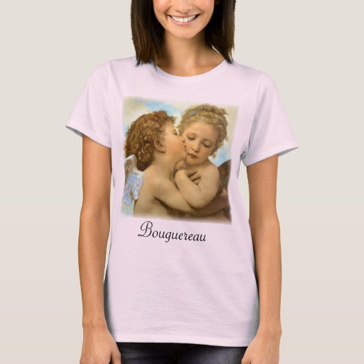 First Kiss (engeldetail) van Bouguereau T-shirt (Voorkant)