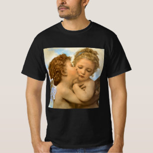 First Kiss (engeldetail) van Bouguereau T-shirt