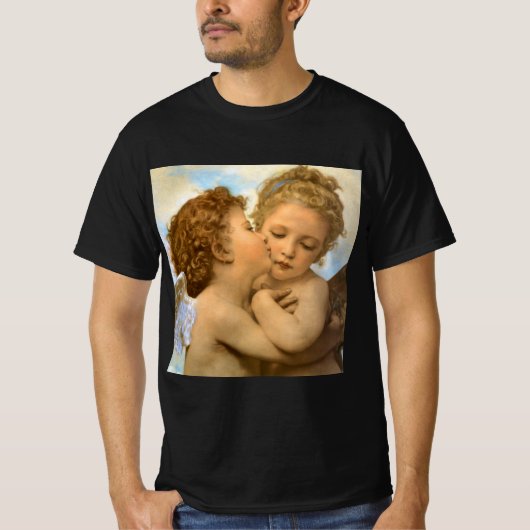 First Kiss (engeldetail) van Bouguereau T-shirt (Voorkant)