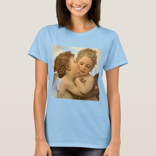 First Kiss (engeldetail) van Bouguereau T-shirt (Voorkant)