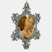 First Kiss (engeldetail) van Bouguereau Tin Sneeuwvlok Ornament (Links)