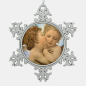 First Kiss (engeldetail) van Bouguereau Tin Sneeuwvlok Ornament (Voorkant)